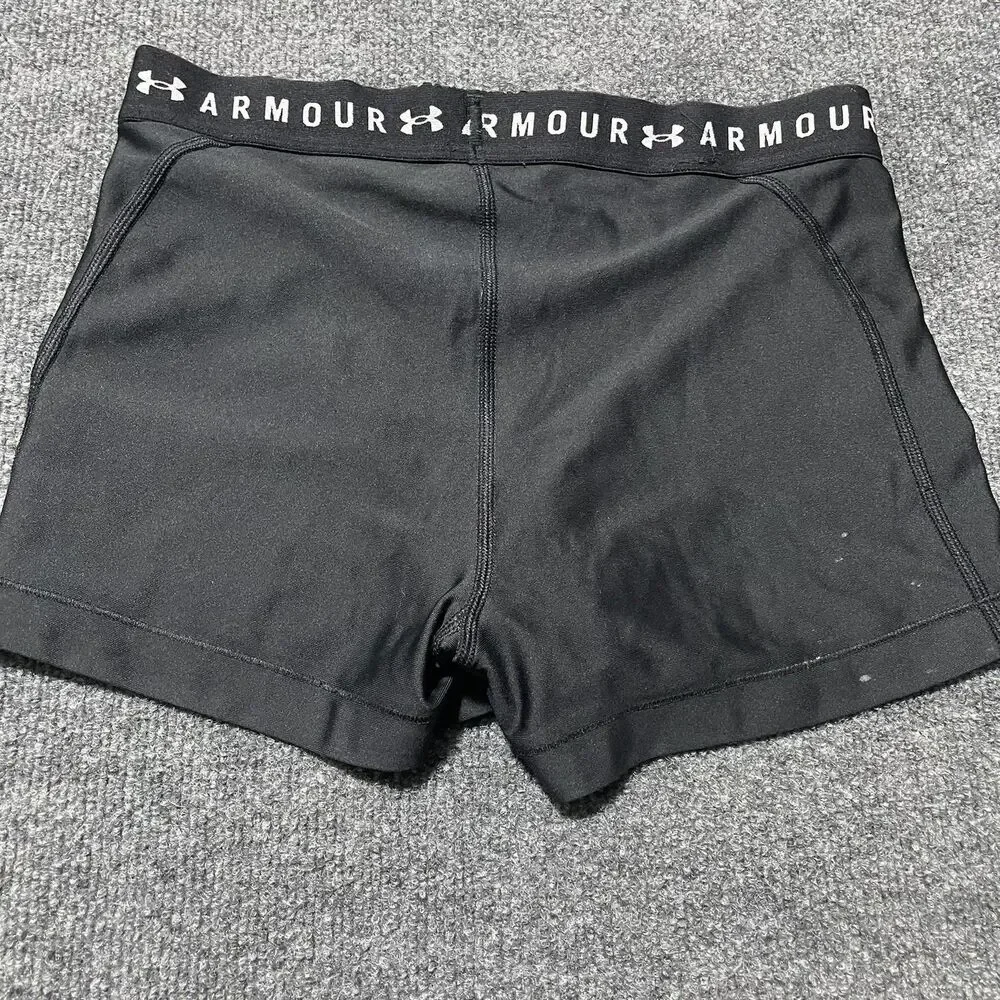 Under Armour Shorts Womens Medium Black HeatGear Compression Athletic Workout